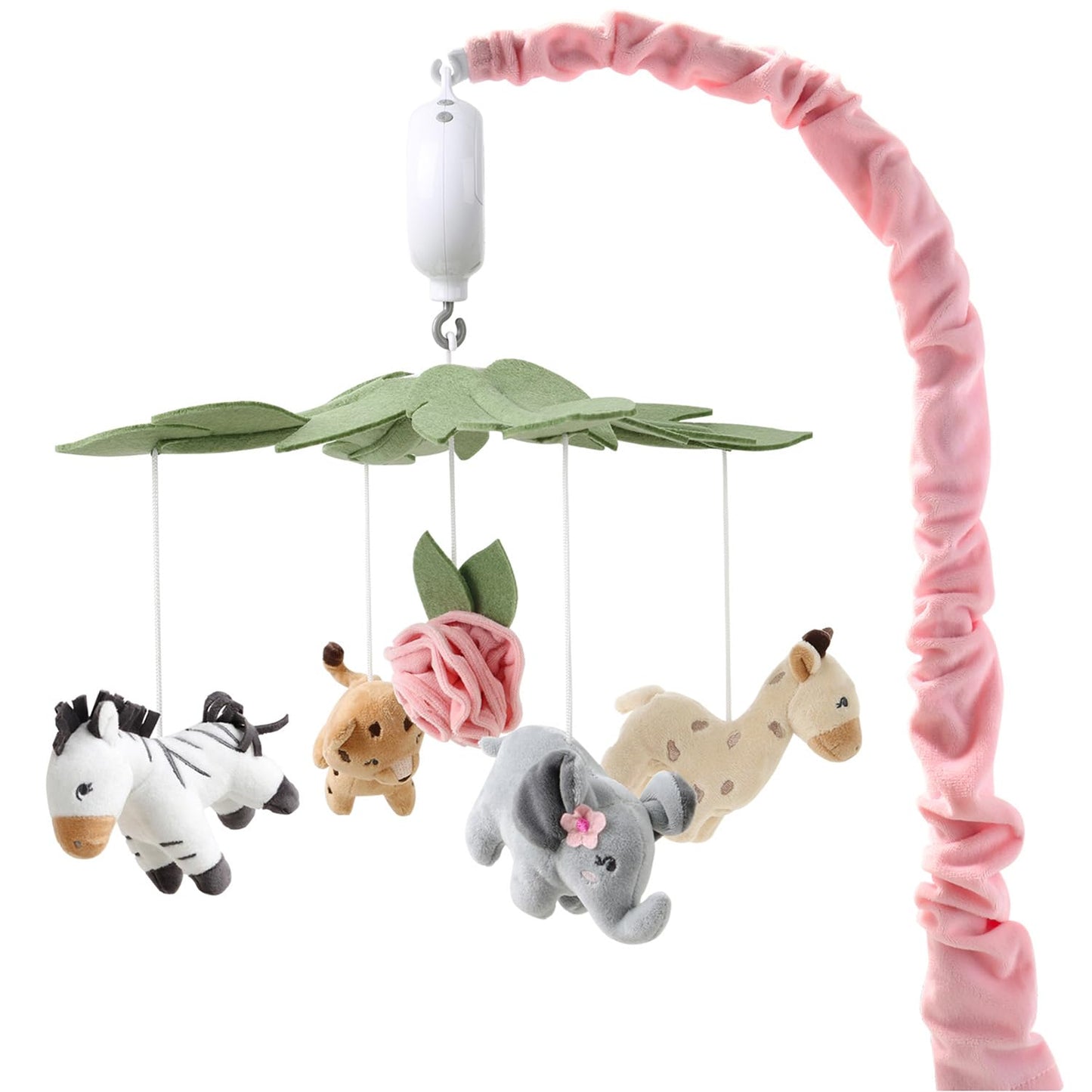 Soft Pink Musical Baby Crib Mobile with 12 Lullabies for Girls