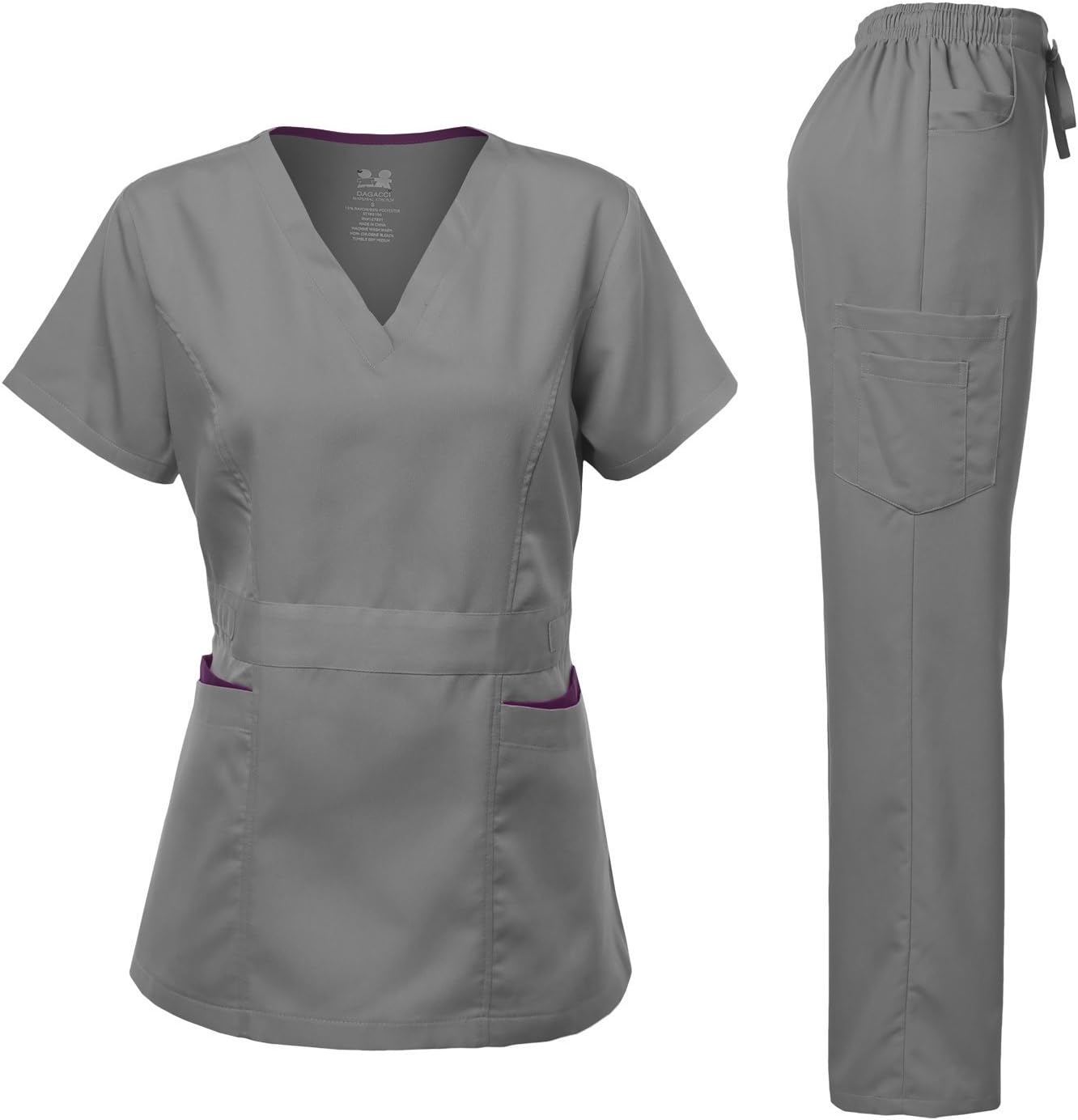 Ultra Soft Women's Scrubs Set with Contrast Pocket for Comfort