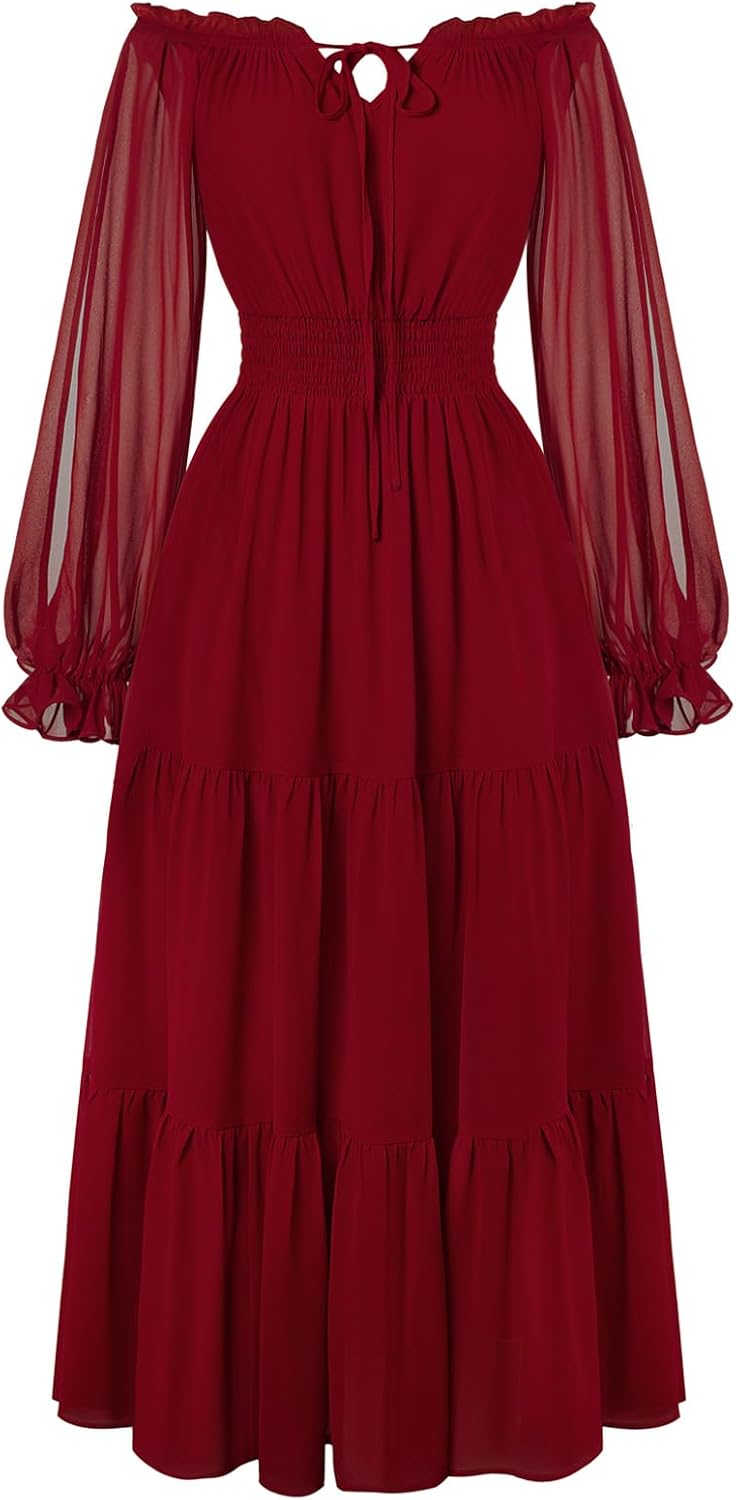 Scarlet Darkness Women Renaissance Off Shoulder Maxi Dress Review