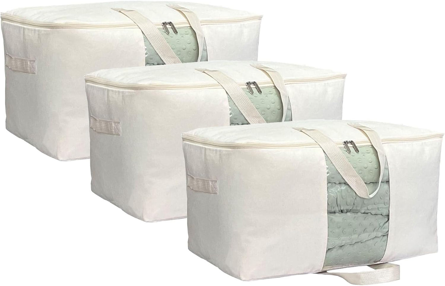 Soft Canvas Clothes Storage Bags with Clear Window and Handles