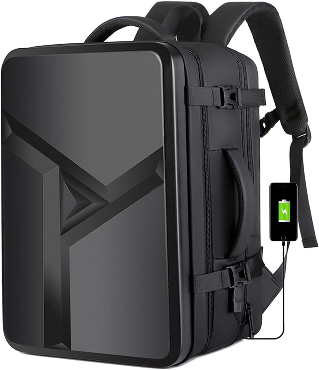 Hard Shell Laptop Backpack for Men with Expandable Design