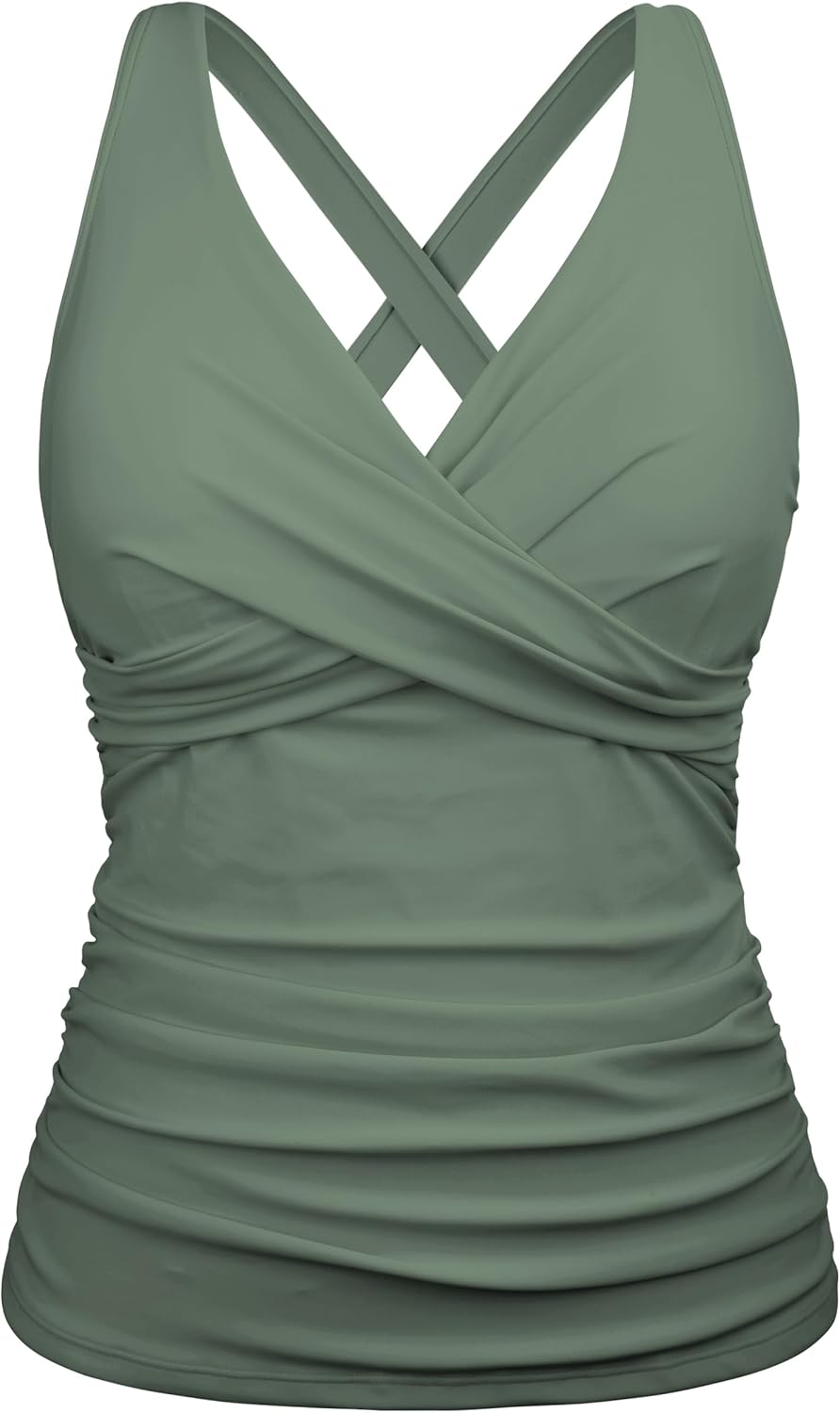 Firpearl Underwire Tankini Top for Big Bust with Tummy Control