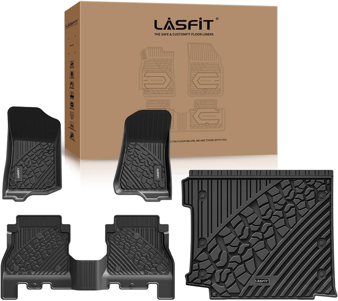 LASFIT Floor Mats for Jeep Wrangler JL 2018-2026 All Weather Fit
