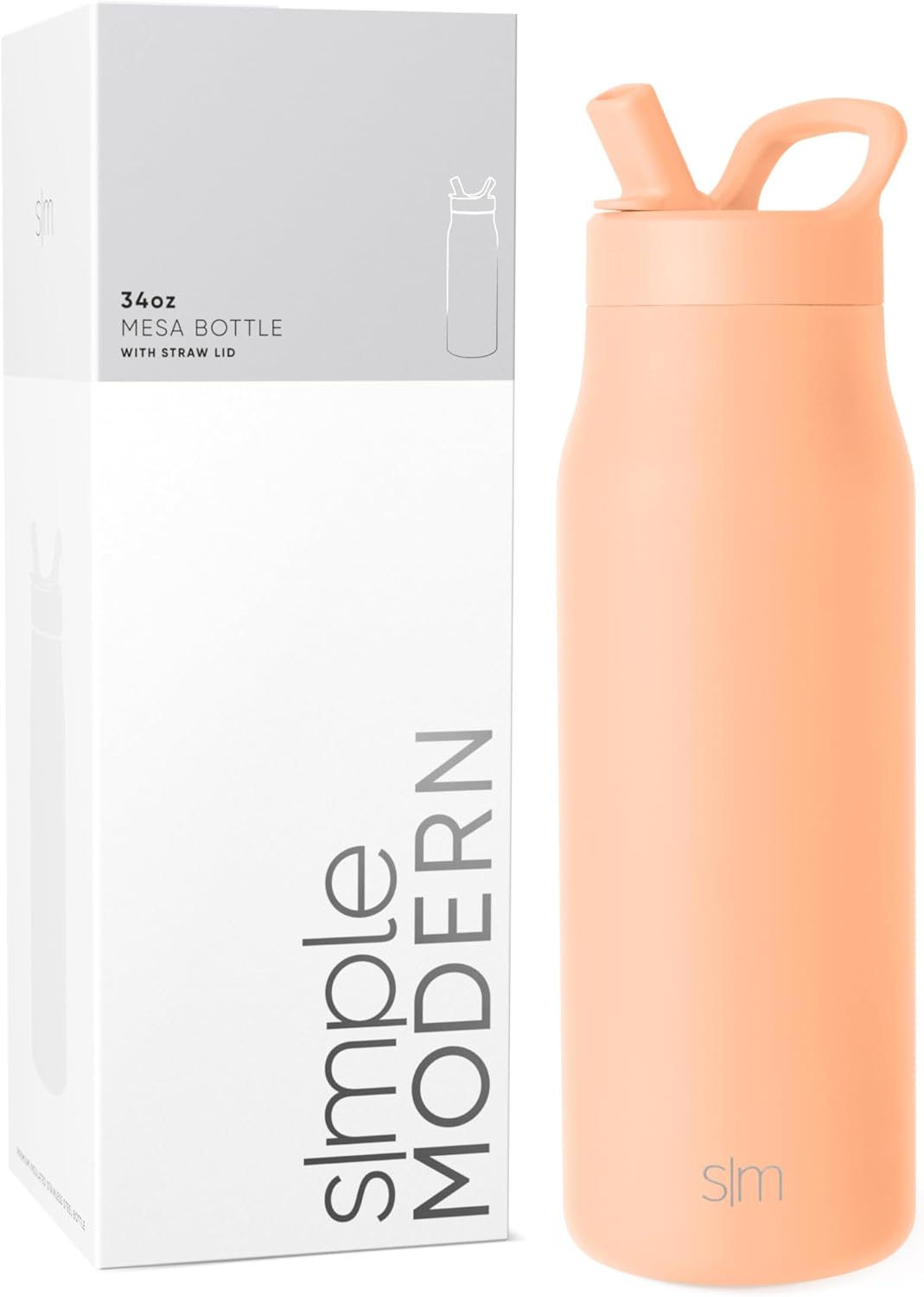 Simple Modern Insulated Water Bottle with Straw Lid - 34oz
