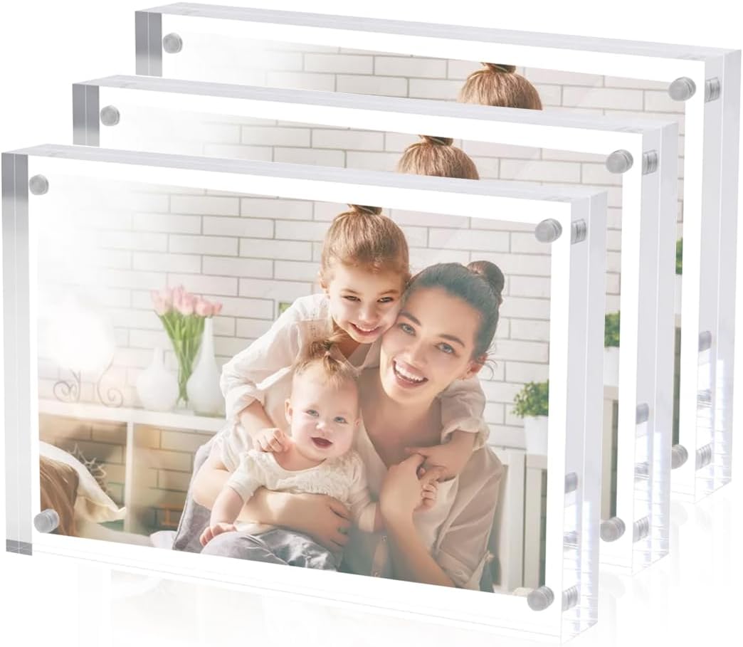 3 Pack Acrylic Picture Frames 5x7 Inch for Stunning Displays