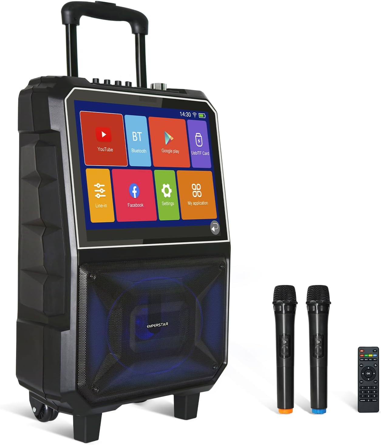 EMPERSTAR Karaoke Machine: Lyrics Display, 15 Touch Tablet, WiFi
