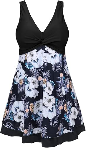 MiYang Women's Plus Size Printing Padded High Waist Swimdress Review