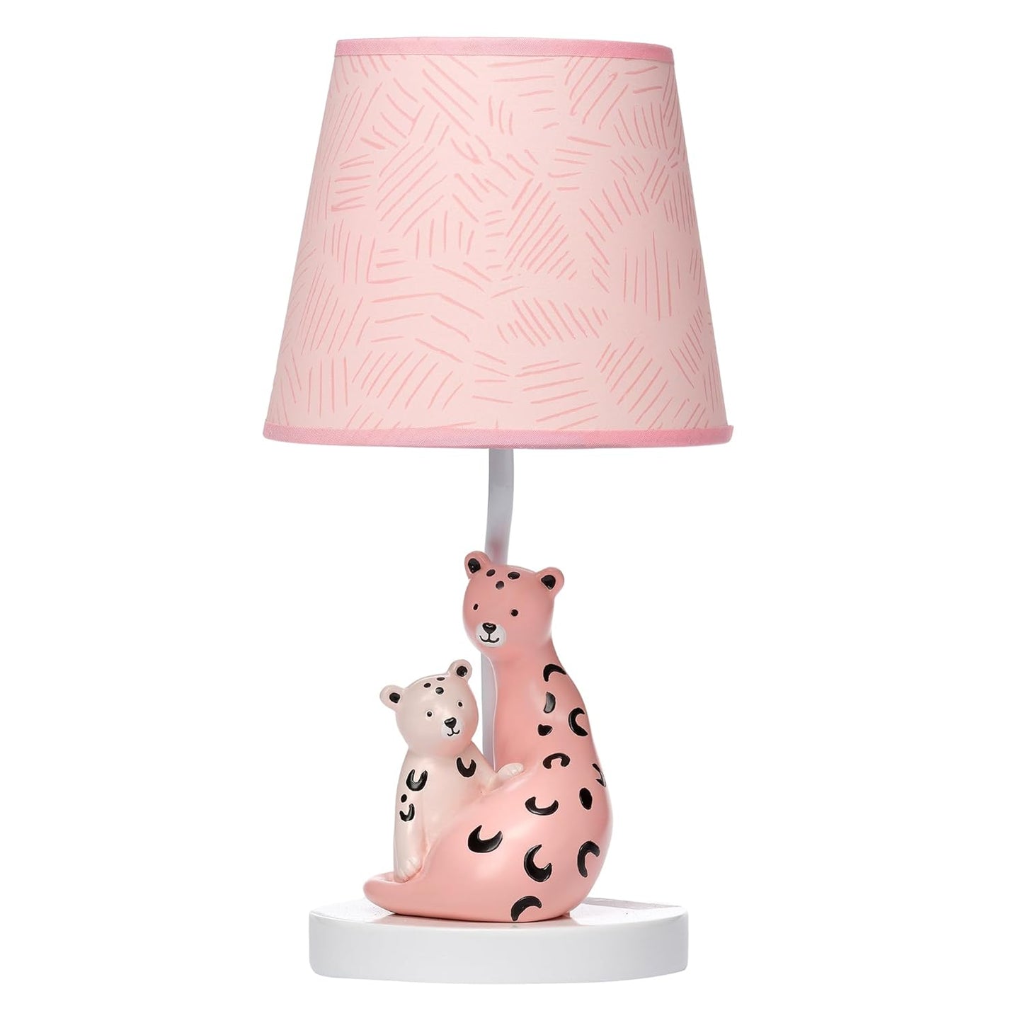 Lambs & Ivy Enchanted Safari Pink Leopard Lamp for Kids Rooms
