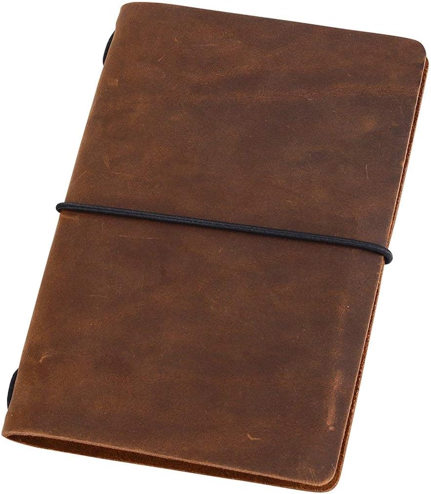 Refillable Leather Travelers Notebook, Compact Design - 35 characters