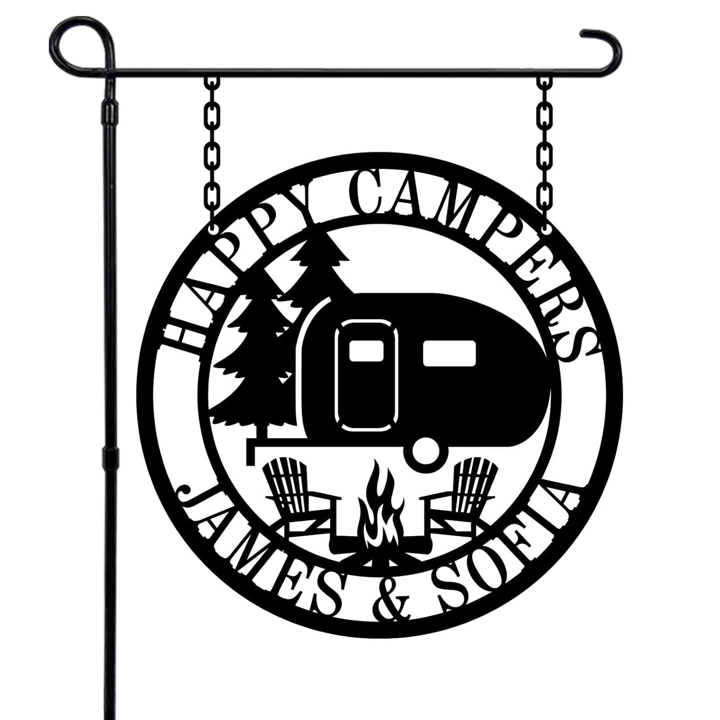Custom Happy Camper Metal Sign: Unique RV Decor