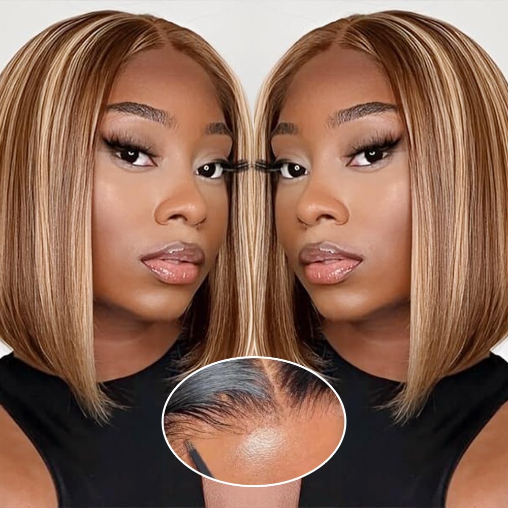 Ombre Bob Wig Human Hair 4/27 Highlight for Stunning Looks