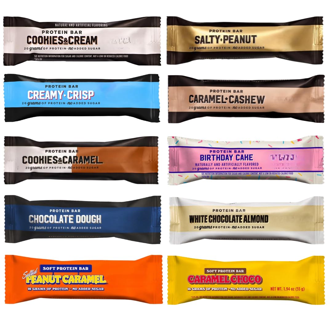 BarebeIIs Protein Bars Assorted Variety Pack with 20g Protein