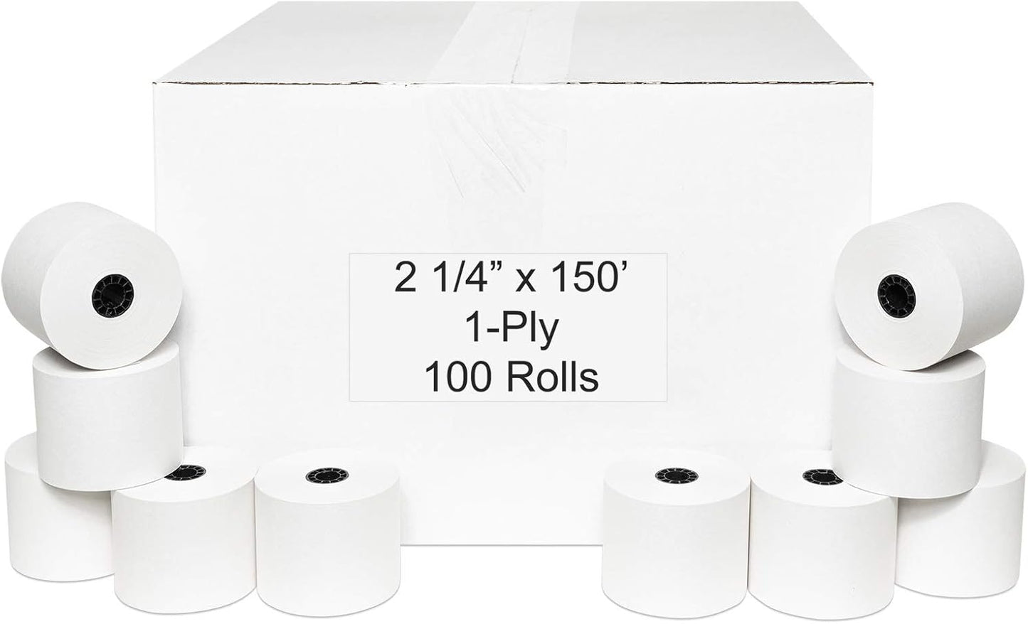 Adding Machine Rolls, 2.25 Inch x 150 Bond Rolls, Pack of 100