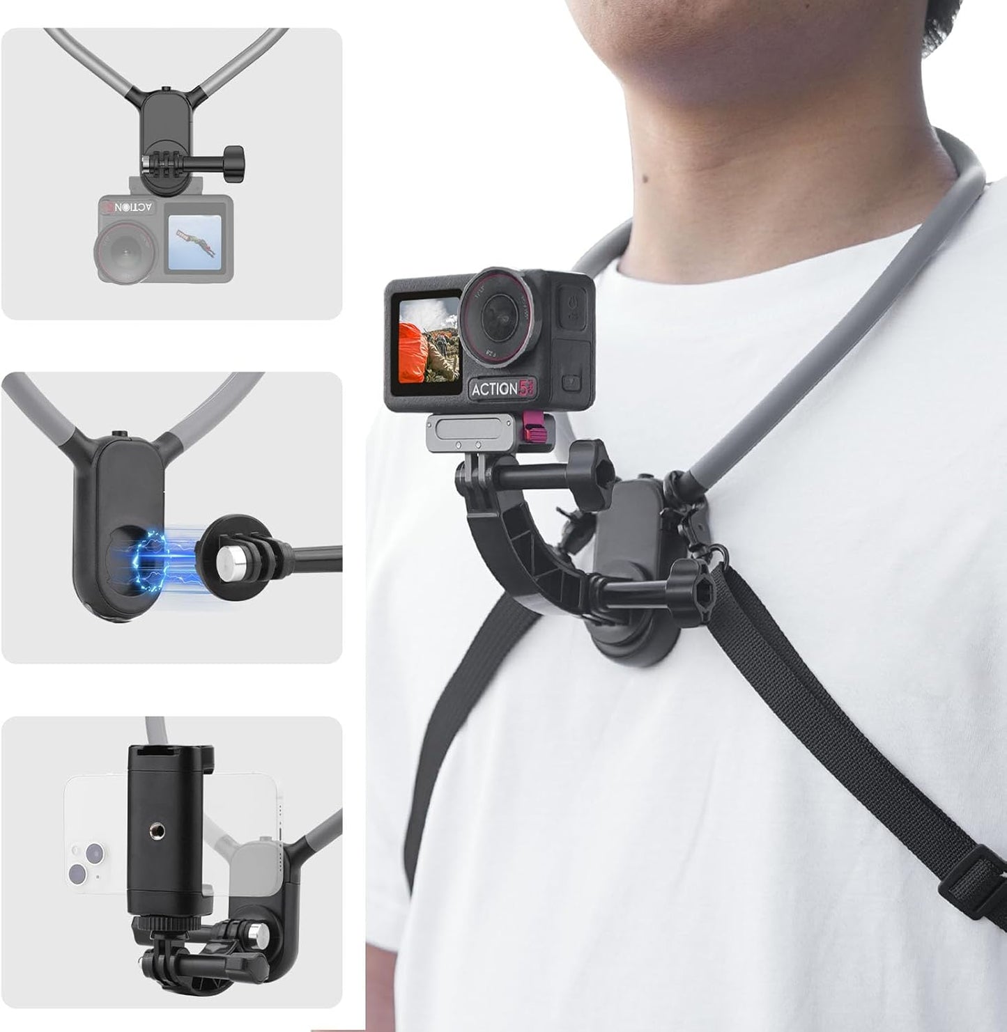 Hands-Free GoPro Neck Mount - Capture Every Moment!