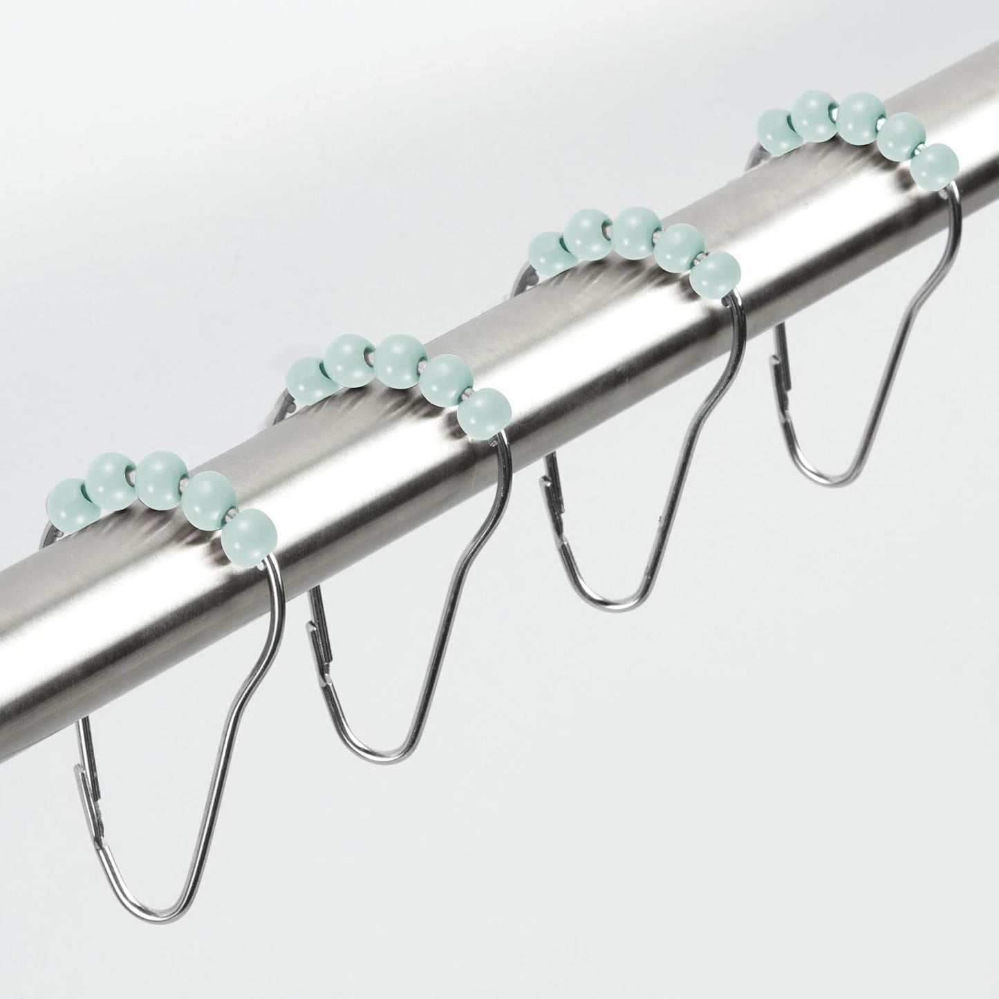 Easy-Glide Roller Shower Rings - Mint Green