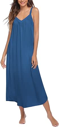 Ekouaer Women's Soft Sleeveless Long Nightgowns for Comfort