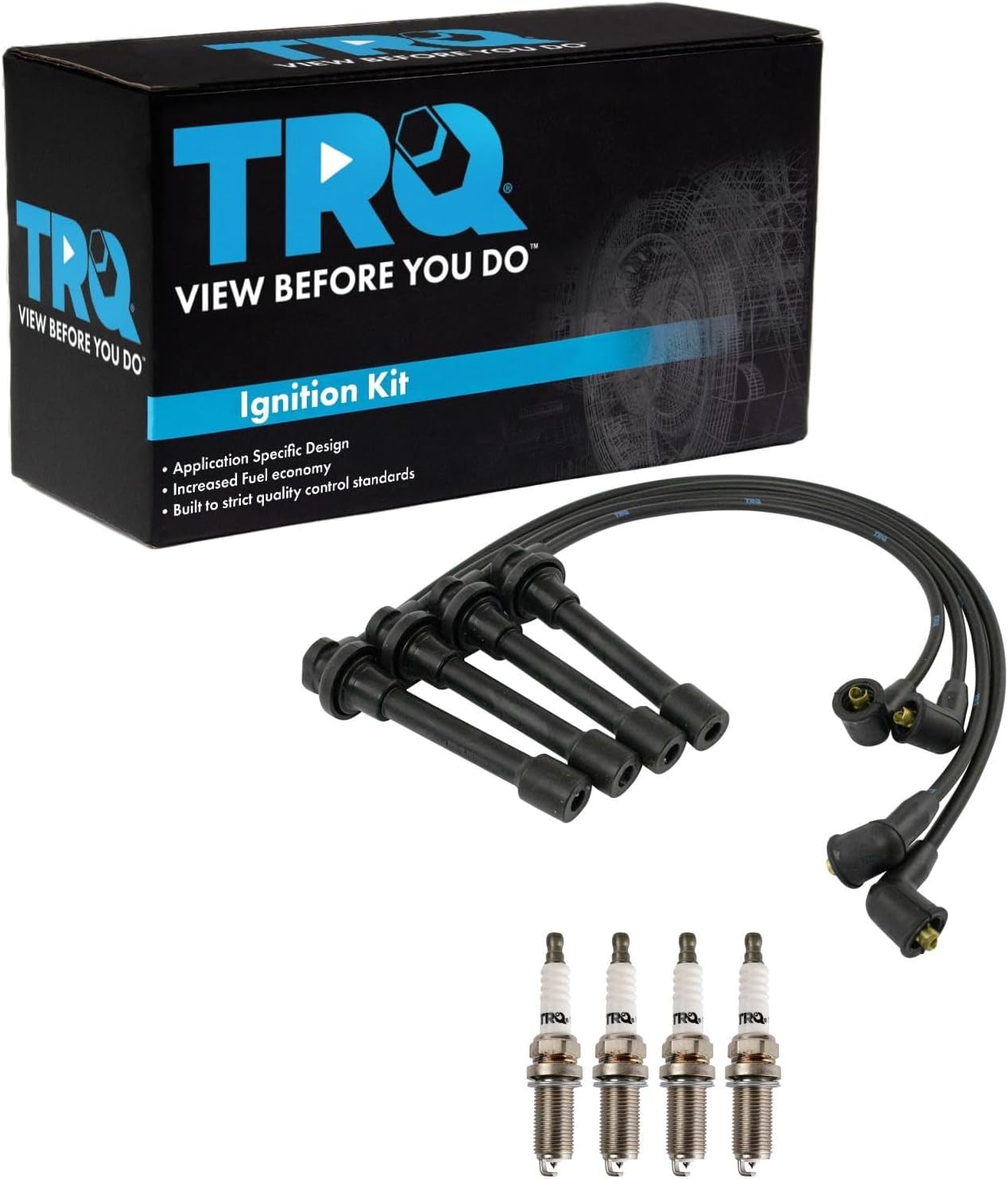 TRQ Ignition Kit Spark Plugs Wire Set for Honda and Acura