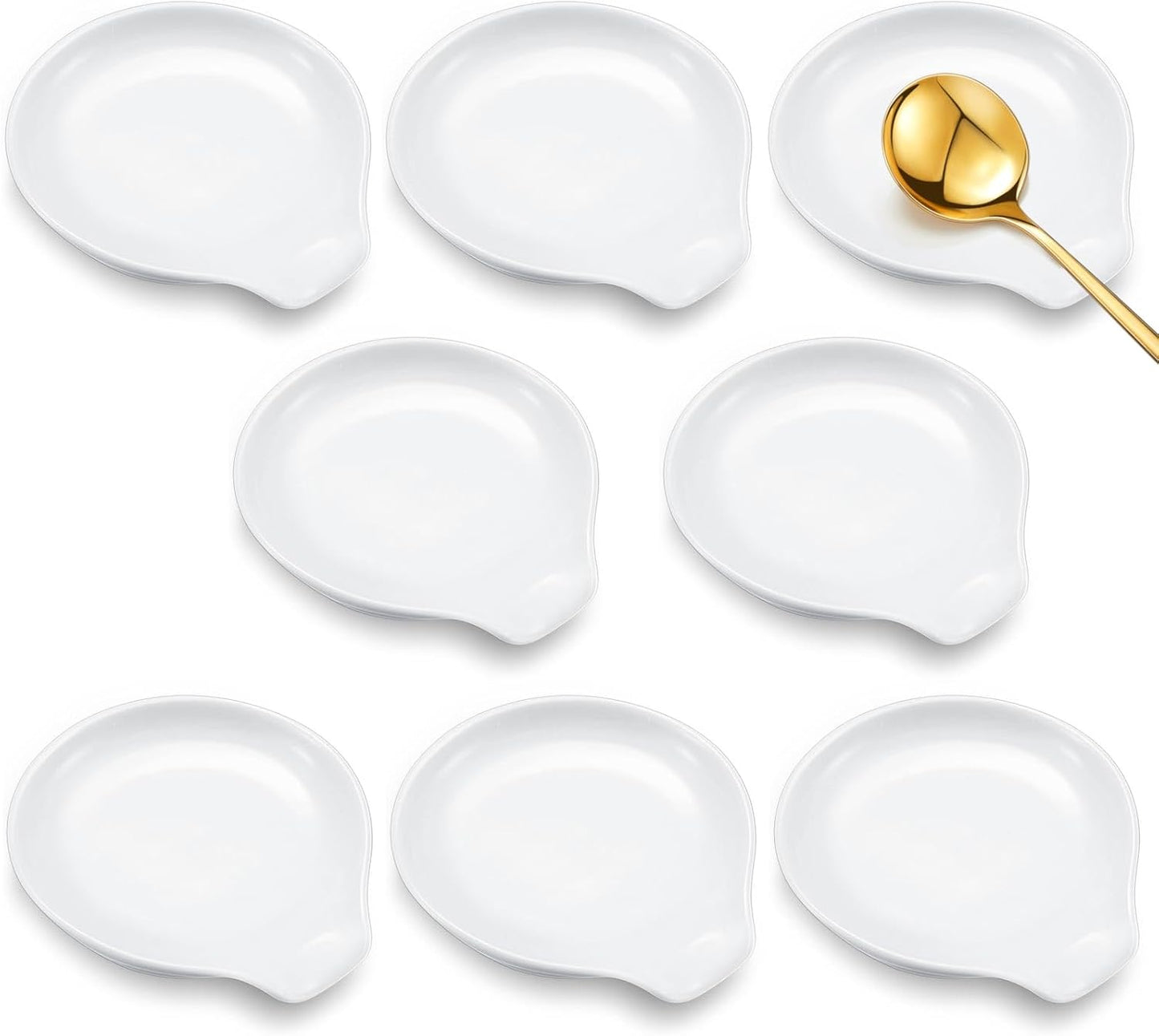 8 Pcs Ceramic Spoon Rest Set for Kitchen Utensil Organization