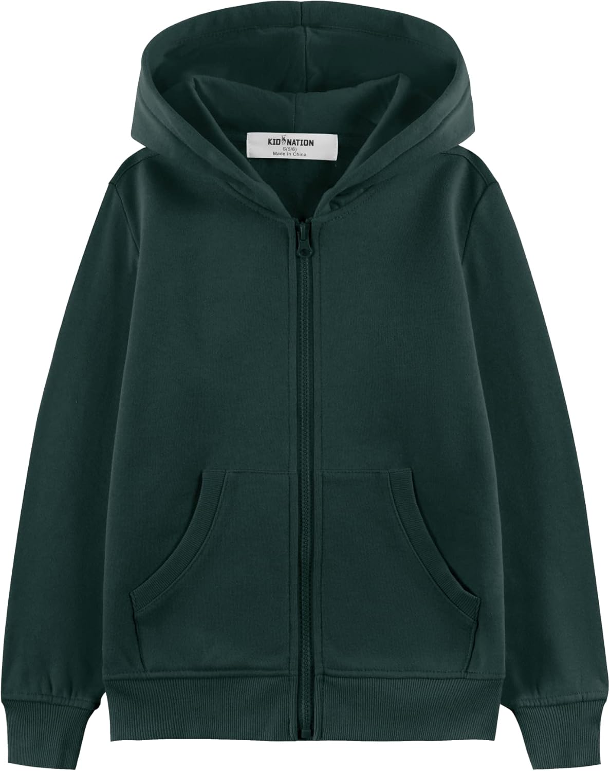 Kid Nation Kids Soft Brushed Fleece Zip-Up Hoodie for All Ages