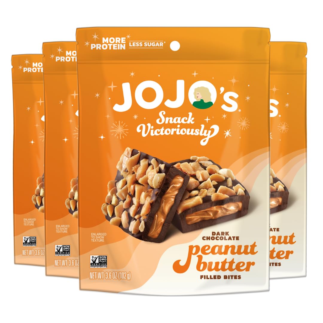 JOJO's Dark Chocolate Peanut Butter Filled Healthy Snack Treats