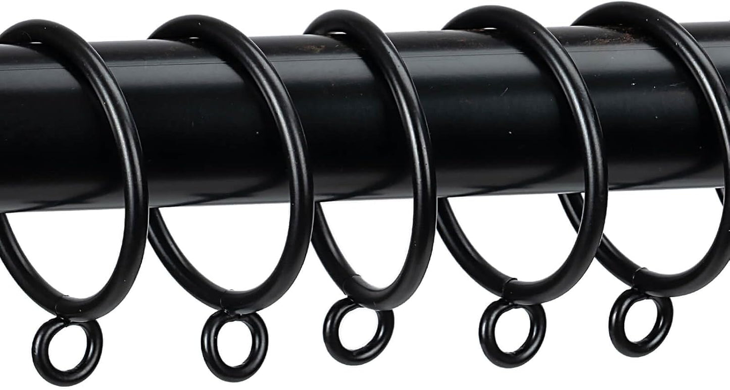 Black Metal Curtain Rings 1.5Inch Inner Diameter - Easy Hanging & Stylish Finish