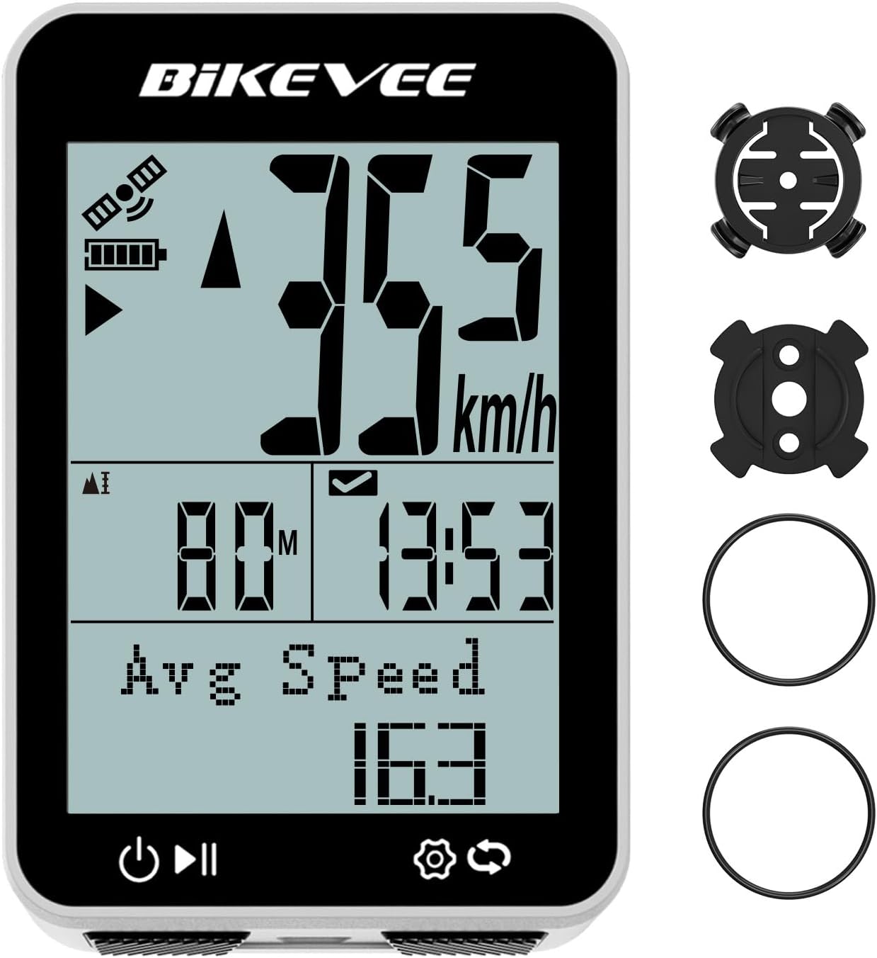 GPS Bike Computer Wireless with Auto Features for Cyclists