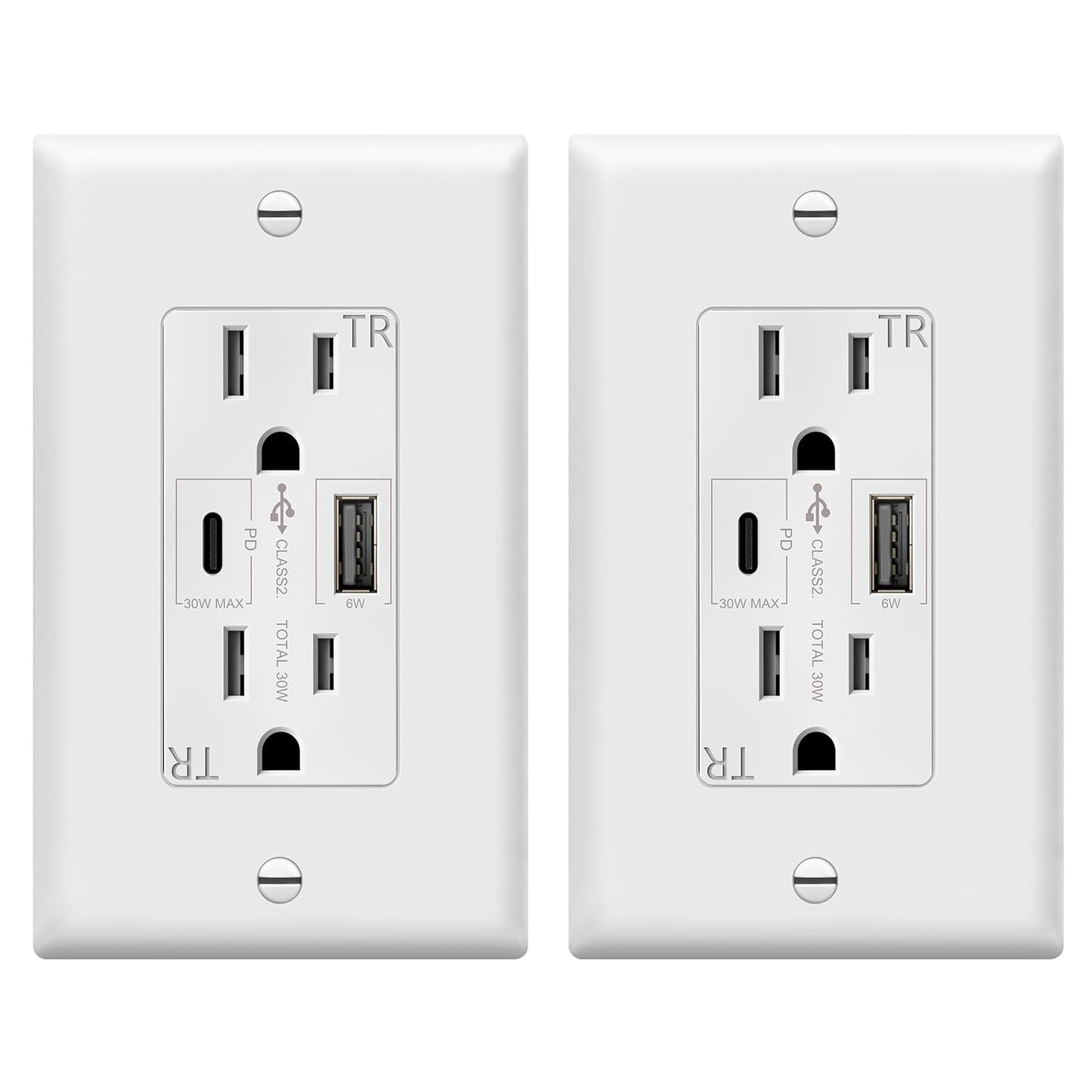 TOPGREENER USB Outlet with 36W Power Delivery for Fast Charging