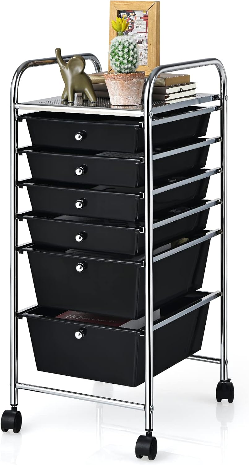 Giantex Rolling Storage Cart with 6 Drawers for Home Office