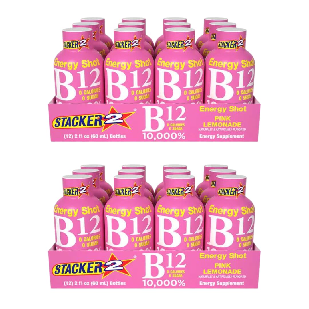 Stacker 2 Pink Lemonade B12 Energy Shot for Instant Energy Boost