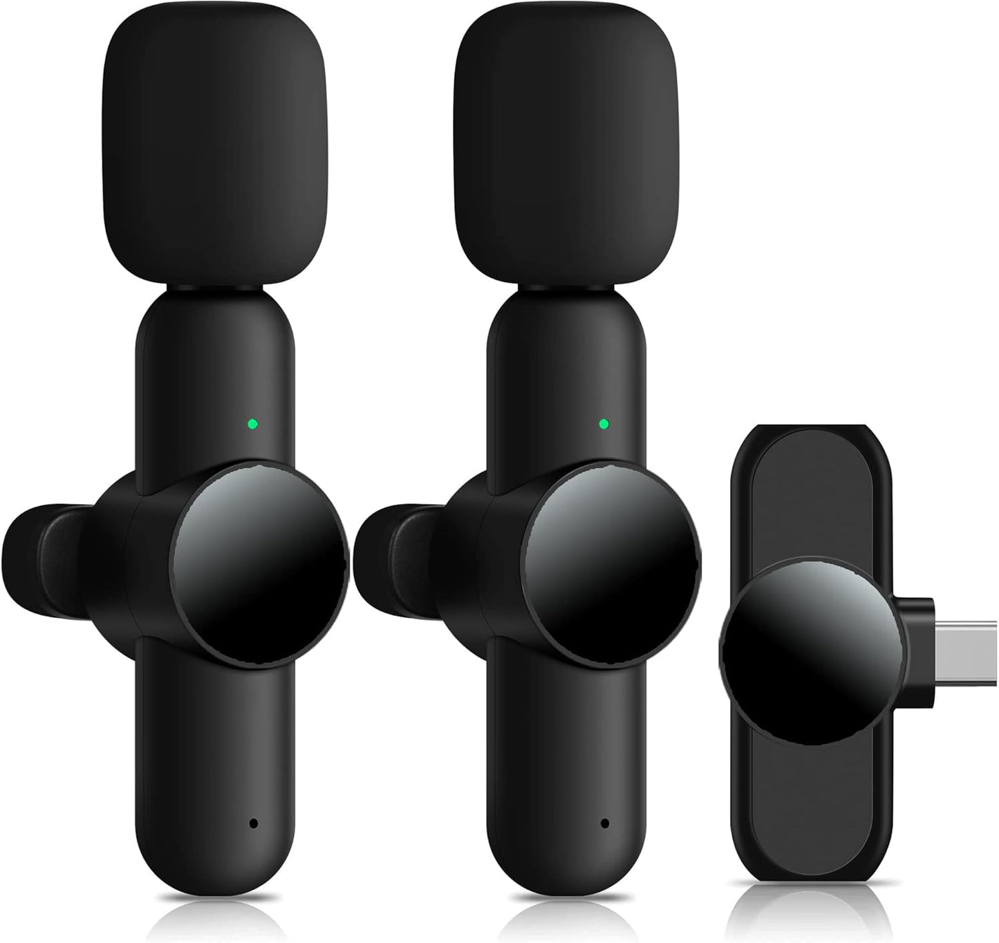 Crystal Clear Sound: 2 Wireless Lavalier Mics for Android - 2.4GHz Plug & Play, Noise Reduction