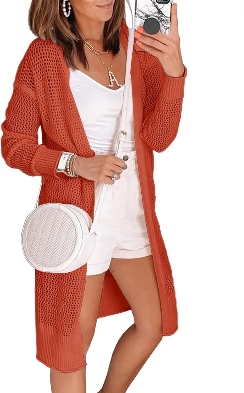 Misassy Womens Open Front Knit Sheer Cardigans for Summer Style