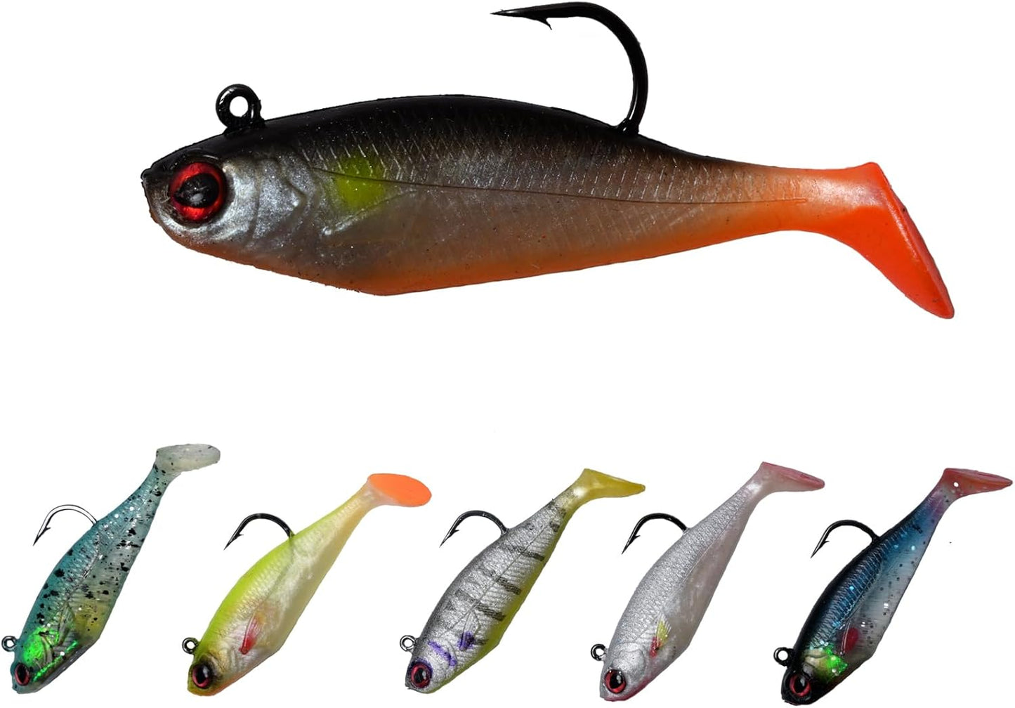 Lifelike Swim Baits for Bass, 6PCS Strong Hooks