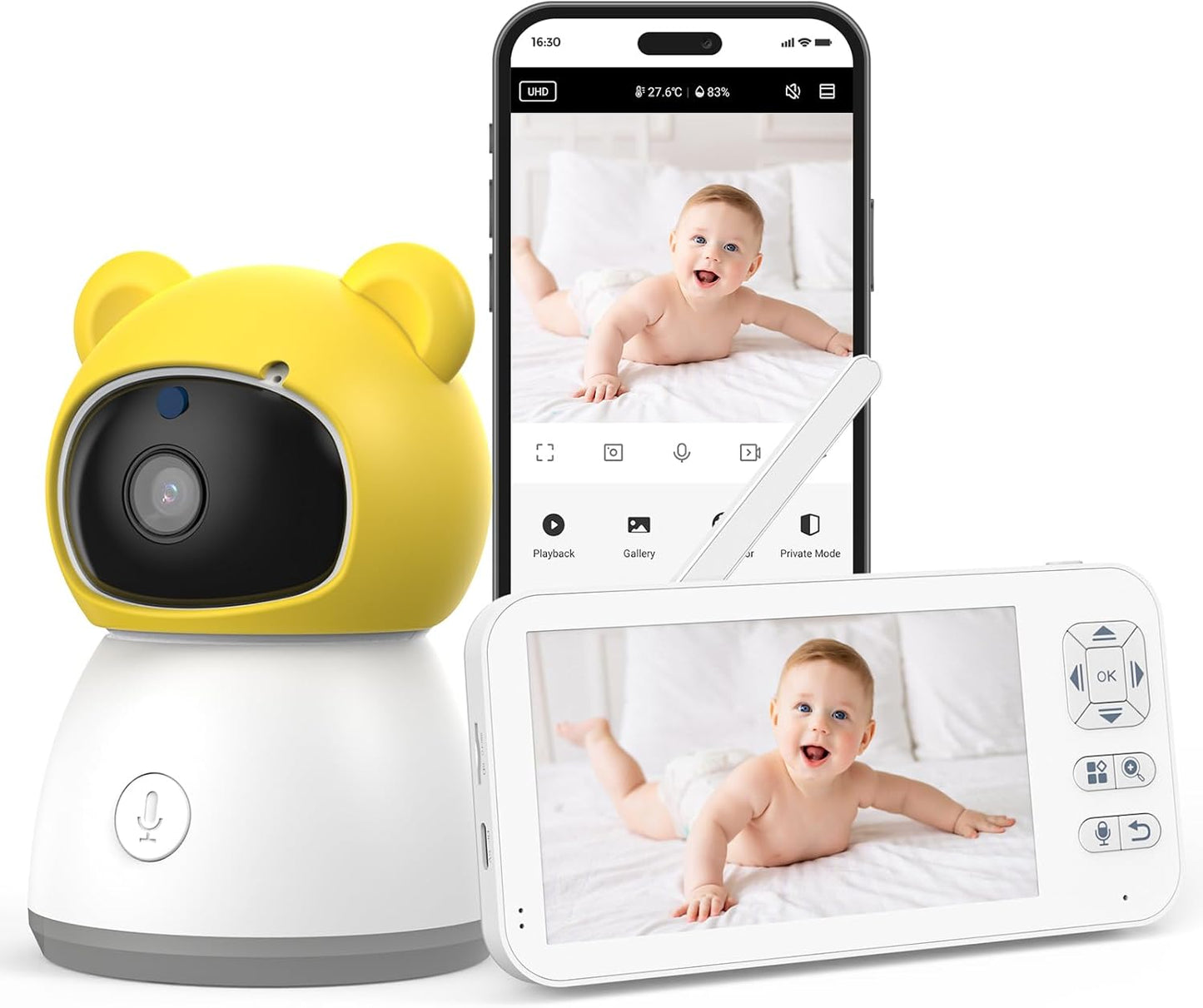 Advanced 2K Baby Monitor - 2-Way Audio, Night Vision, Cry Detection