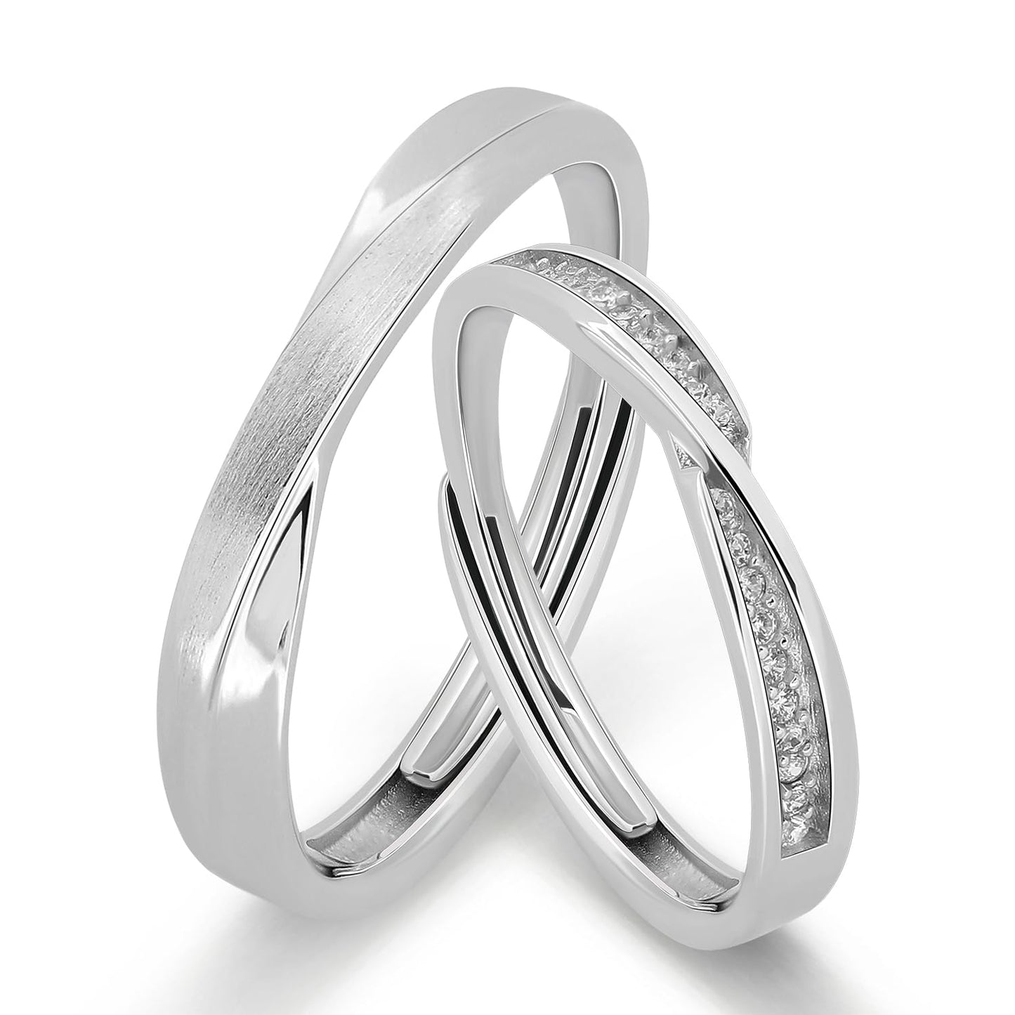 Meissa Adjustable Promise Rings for Couples in Sterling Silver