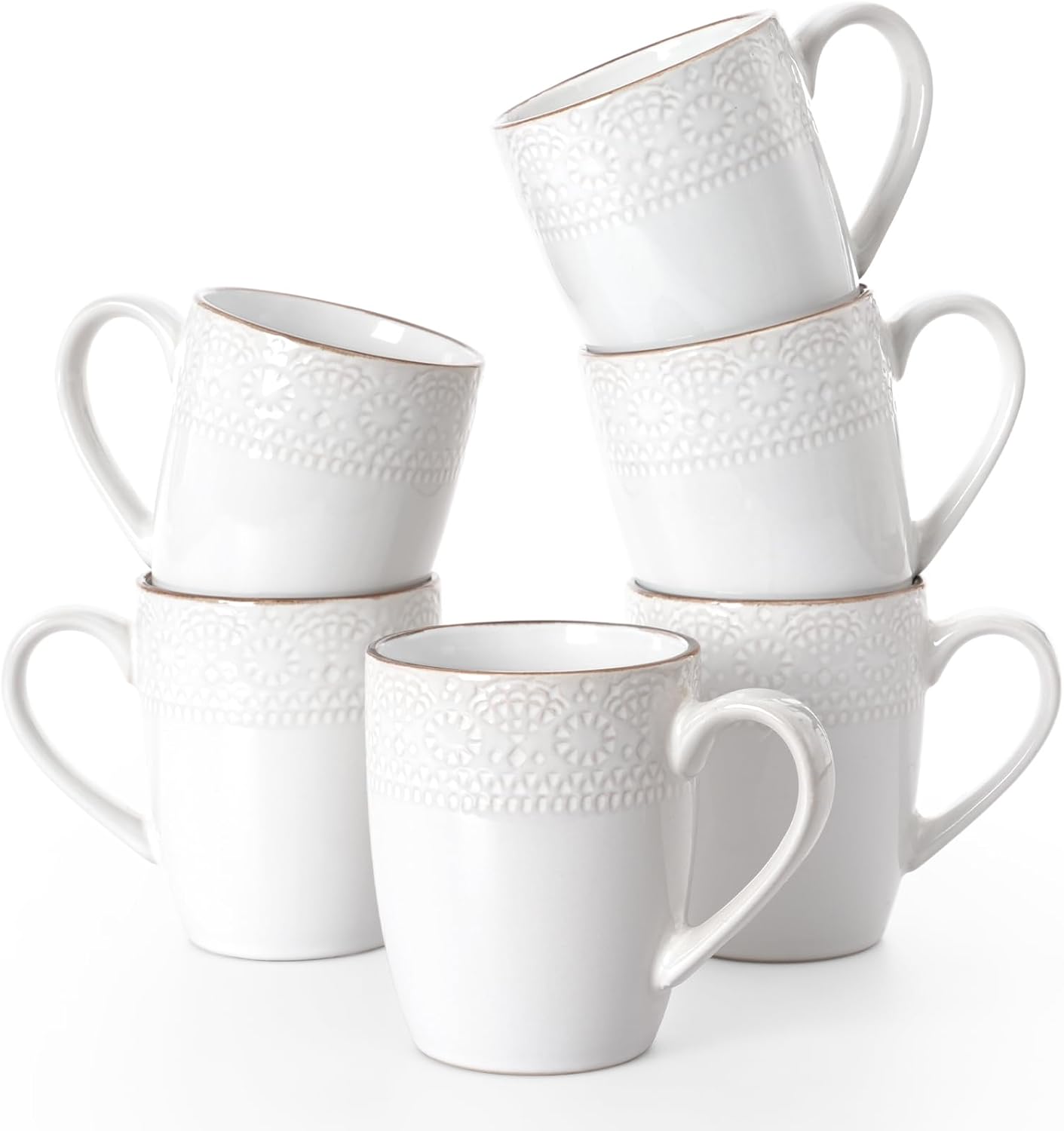 famiware Coffee Mugs Sets for 6 - Elegant 12 oz Cups