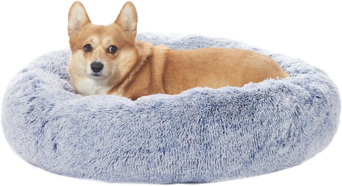 Calming Donut Dog Bed for Medium Dogs - Soft & Cozy Design