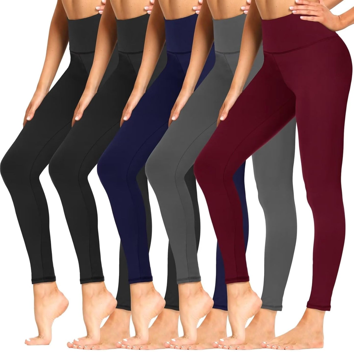 High Waisted Soft Black Workout Yoga Pants with Pockets