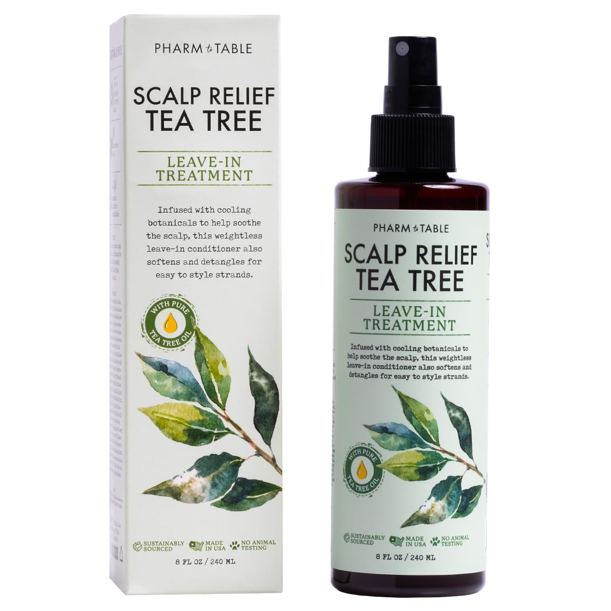 Tea Tree Leave-In Conditioner, Soothes Scalp, Detangles Hair