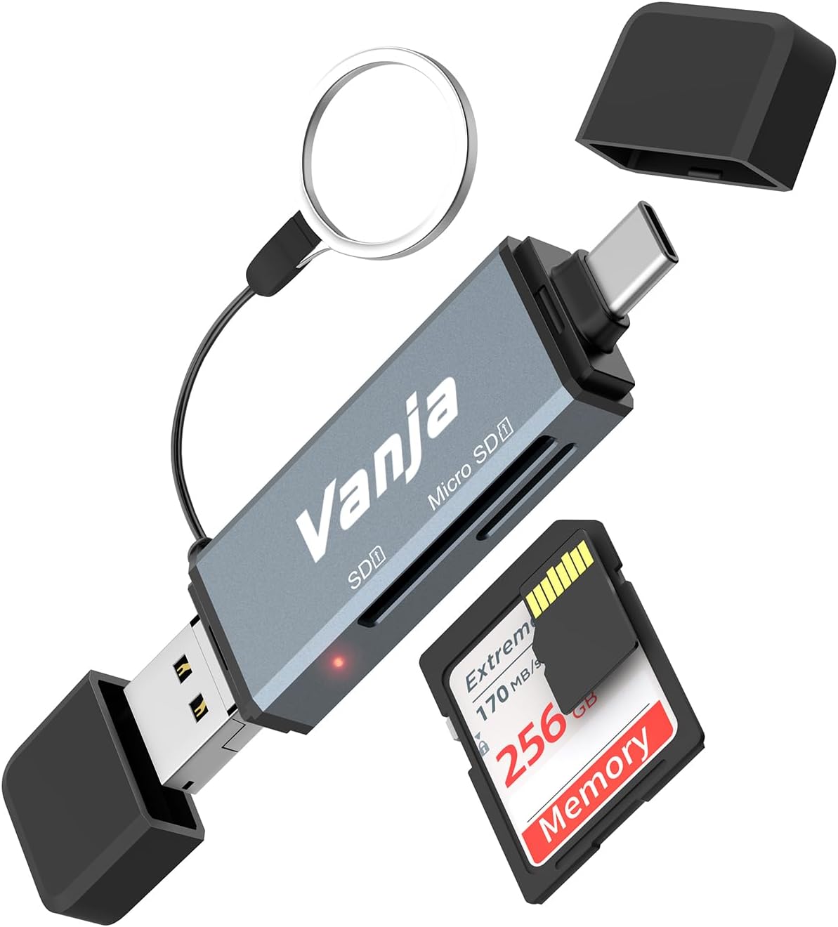 Vanja 3-in-1 SD Card Reader, Universal Compatibility