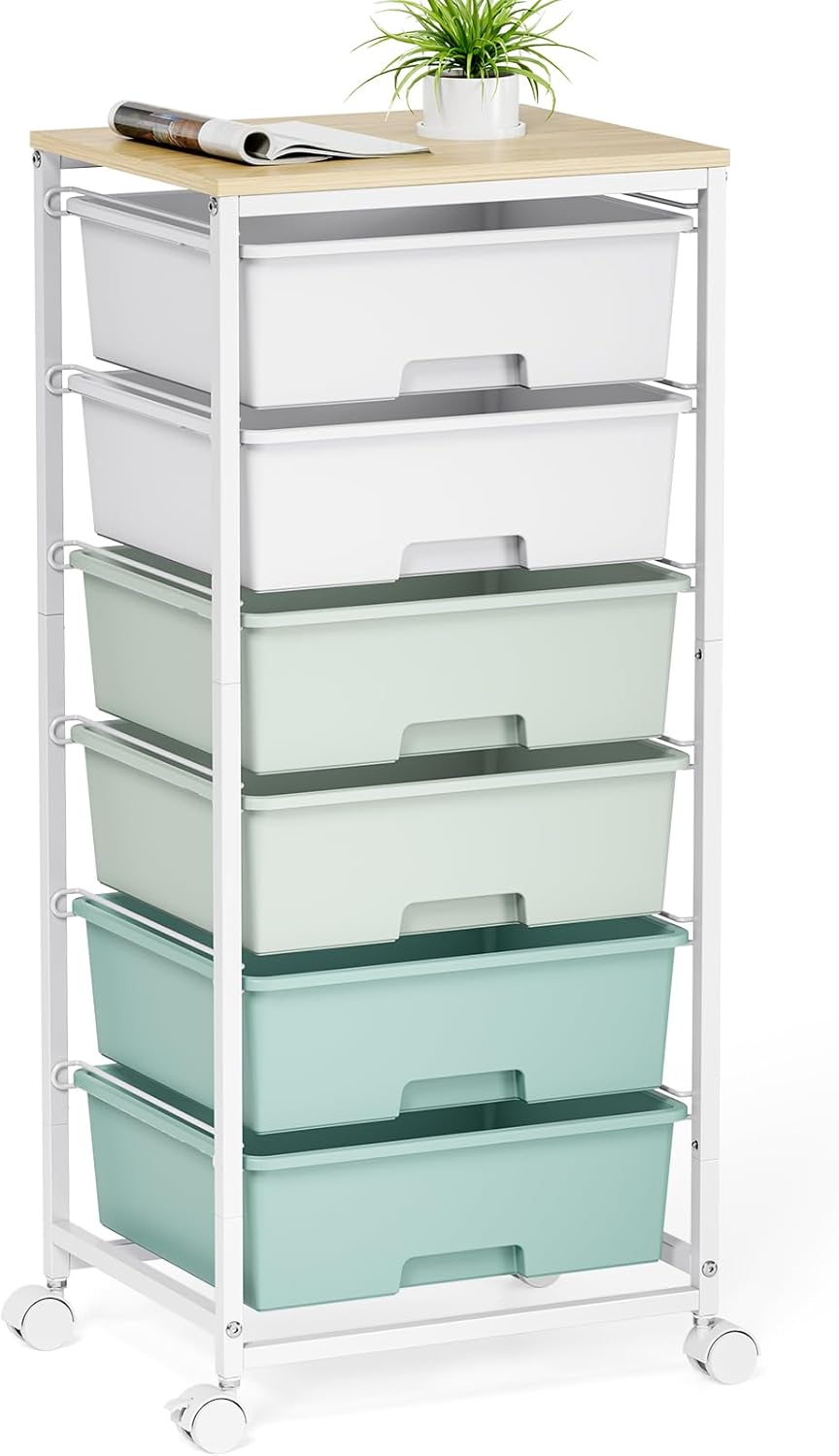 Rolling Storage Cart with 6 Drawers for Versatile Use