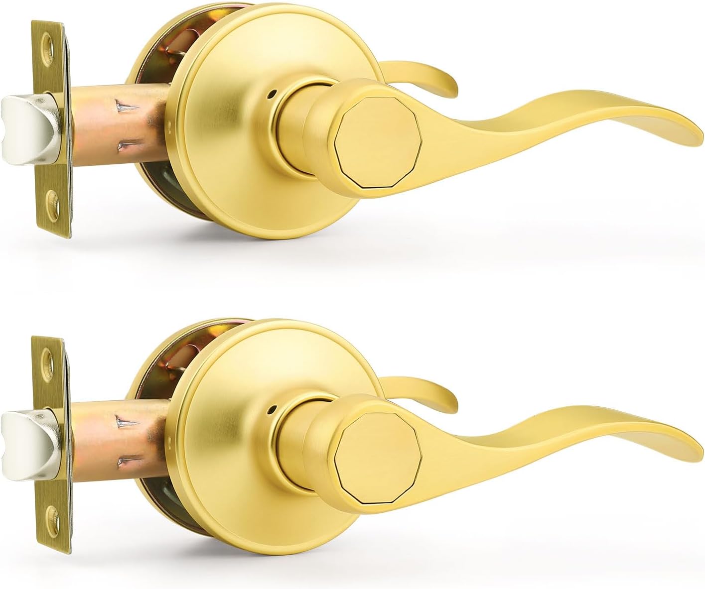 Probrico Gold Door Handles - Elegant Passage Lever Design