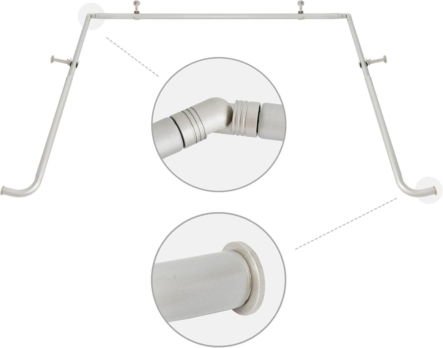 Enhance Bayview Windows with Meriville 1 Curtain Rod - Pewter