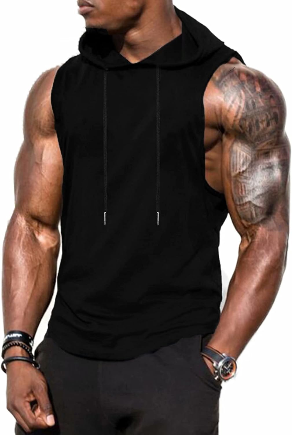 Babioboa Men's Muscle-building Hooded Tank Top