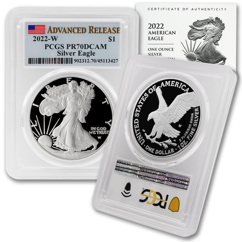 2022 W 1 oz Proof American Silver Eagle Coin PR-70 Deep Cameo