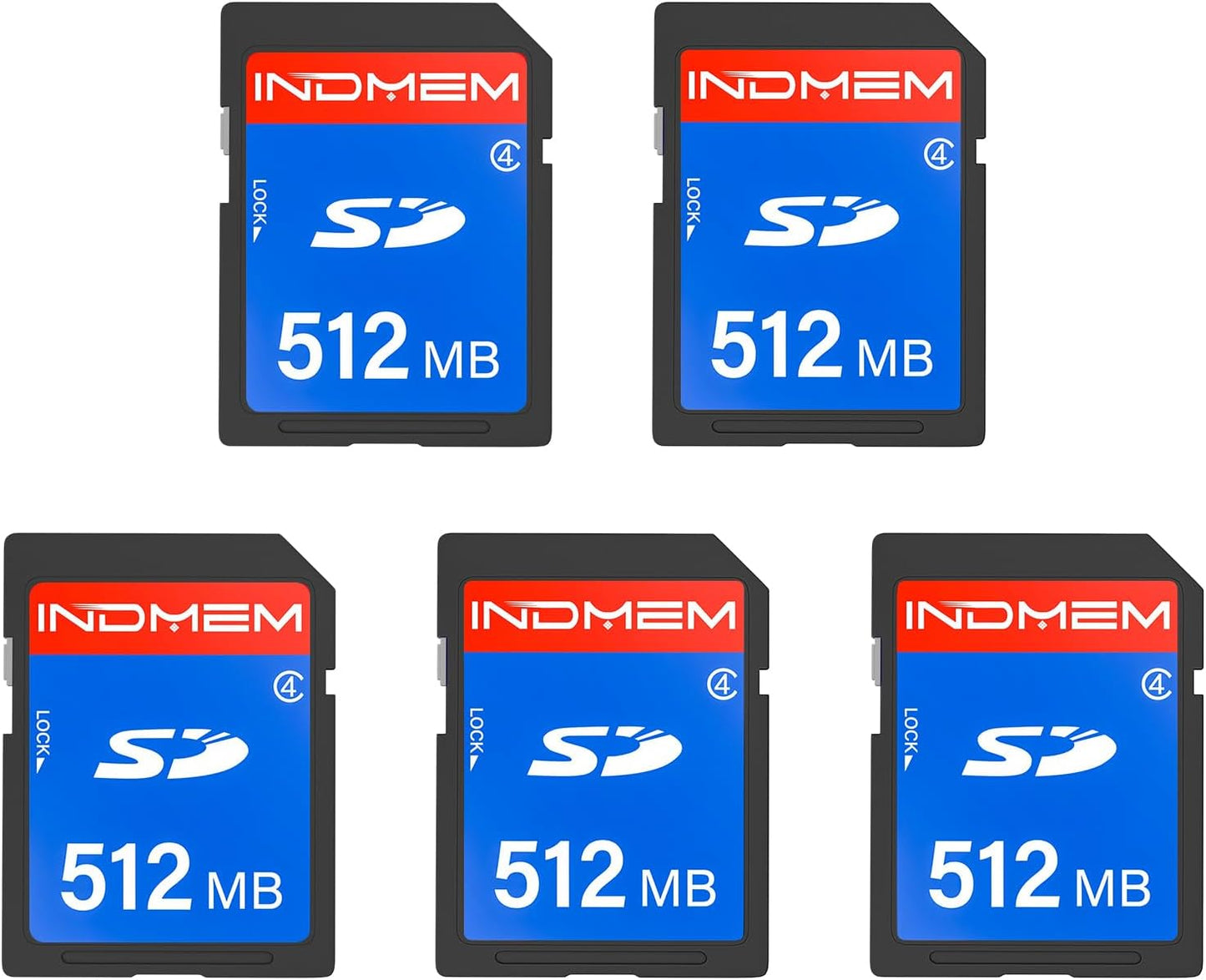 5 Pack 512MB SD Cards, High-Speed, Full HD Compatible
