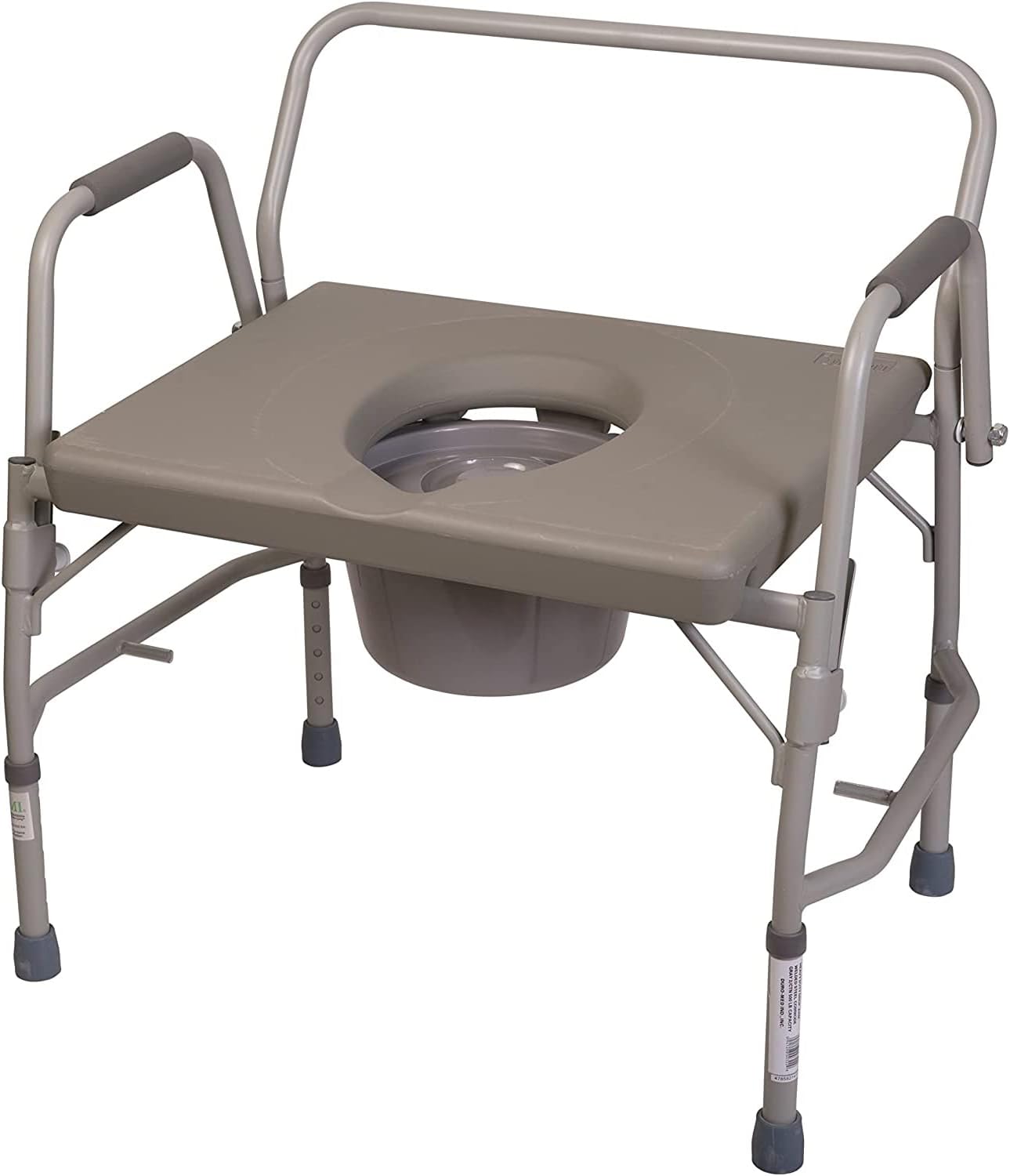 HealthSmart Extra Wide Bedside Commode - 500 lb Capacity