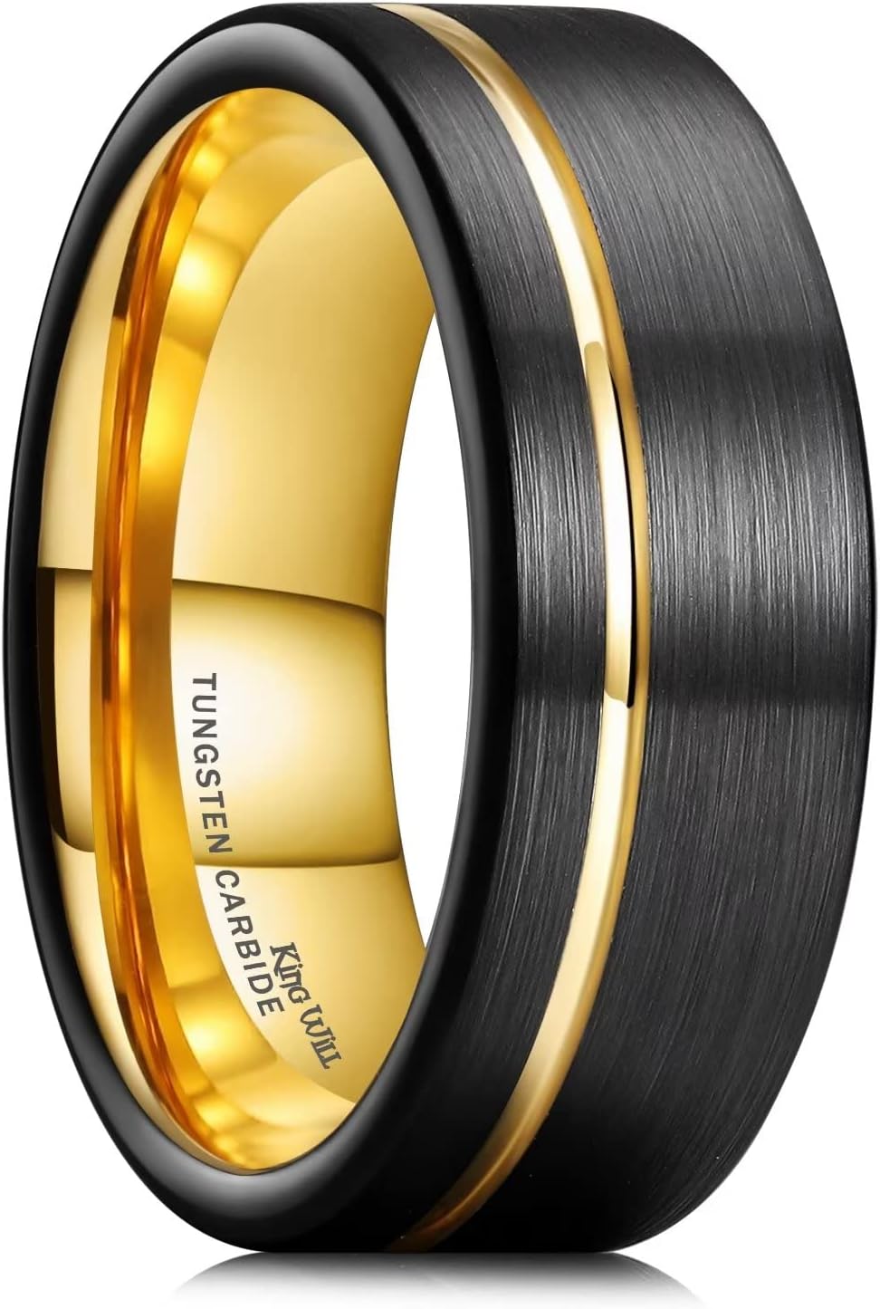 King Will Tungsten Carbide Wedding Band with Groove Design