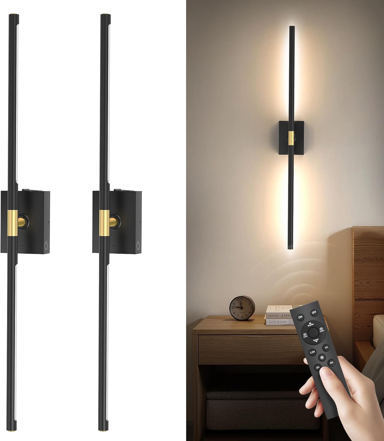 Yurnero Battery Operated Wall Sconces - Rechargeable LED Lights