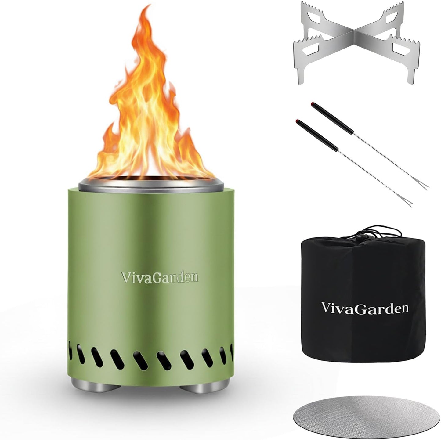 VivaGarden Smokeless Tabletop Fire Pit for Camping and Patio