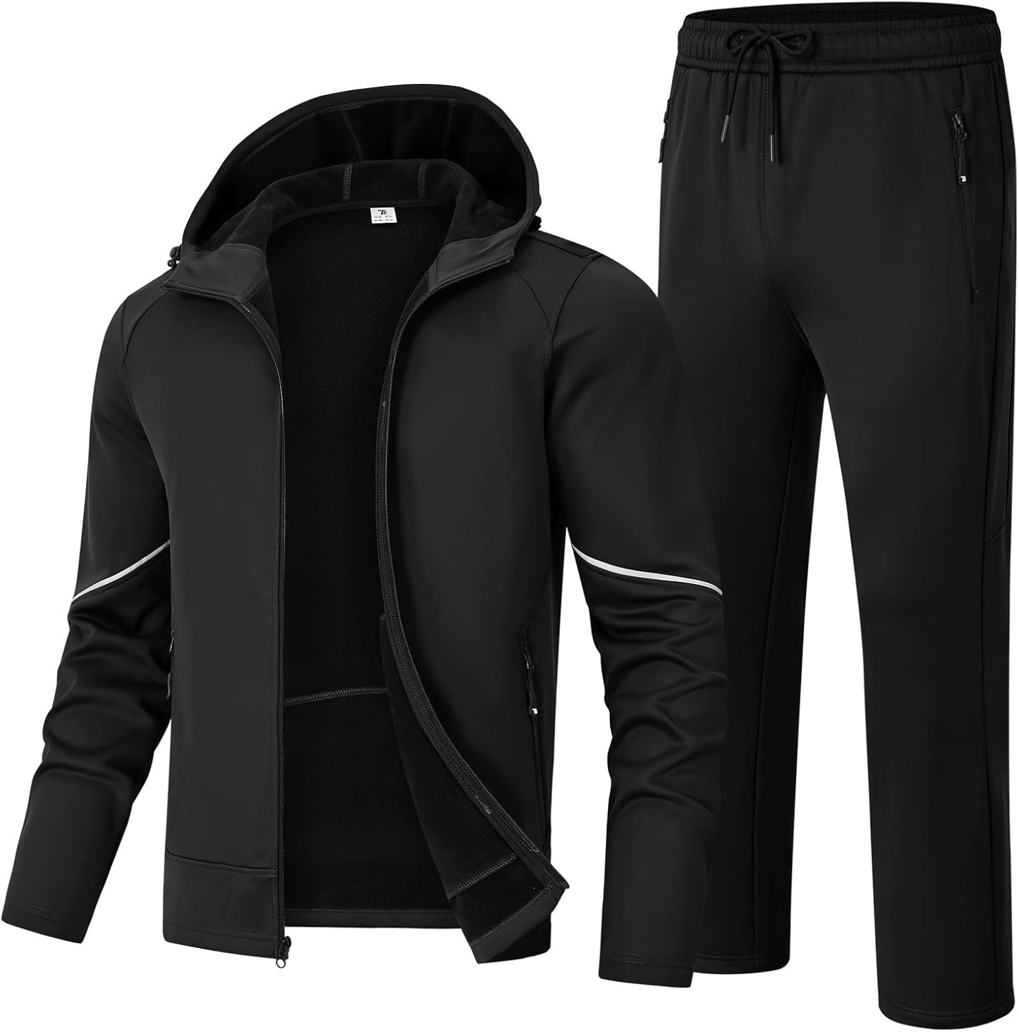 Rdruko Men's Fleece Track Sweat Suit for Winter Warmth and Style